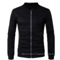 New Cardigan Long Sleeve Zipper Black Hoodie Fashion Pure Color British Trend Stand Collar Coat